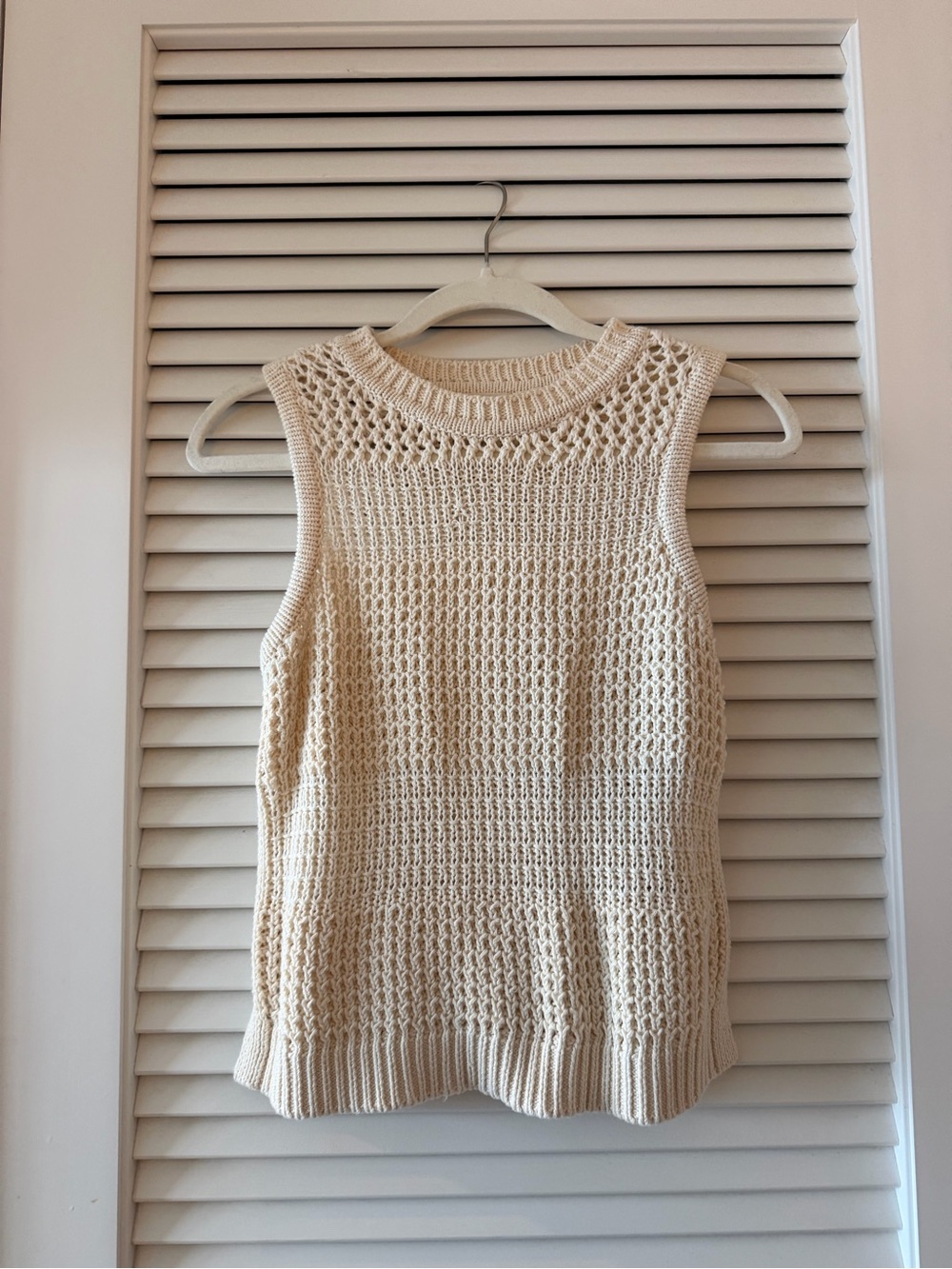 Universal Thread Open-Weave Sleeveless Knit Tank - Cream